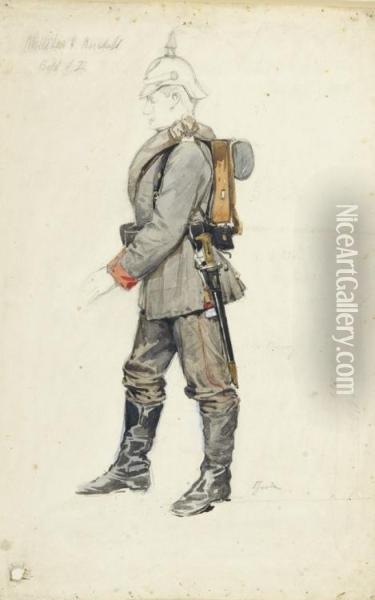 Militar Von Anstalt/bild Ii Und Bild Iii Oil Painting - Ernst Pasqual Jordan