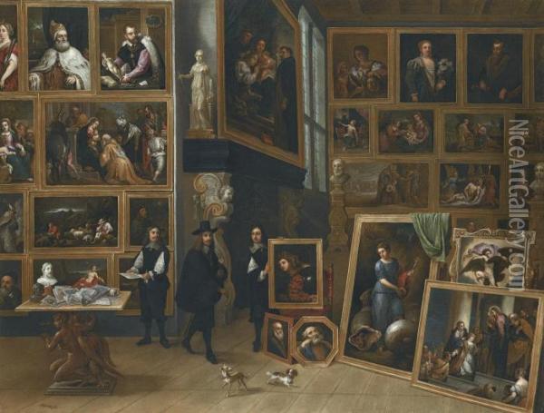 The Picture Gallery Of Archduke Leopold William Oil Painting - David The Younger Teniers