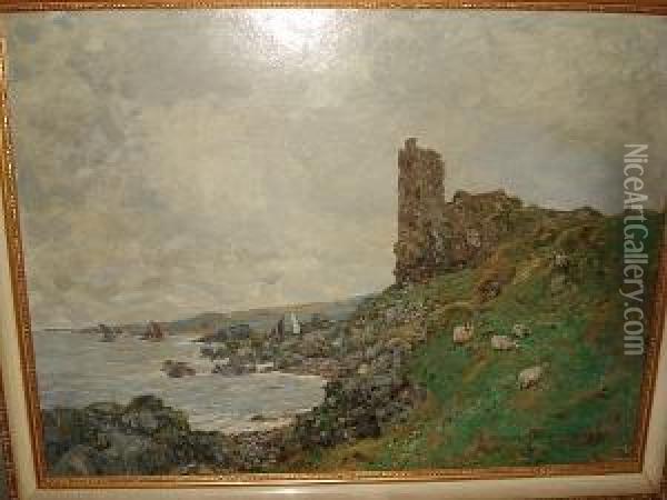 Dunure Castle, Ayrshire Oil Painting - Robert Mcgown Coventry
