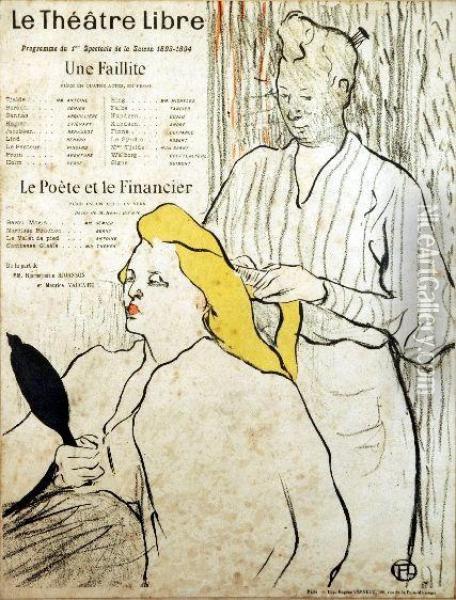 [le Theatre : Une Faillite, Le Poeteet Le Financier] Oil Painting - Henri De Toulouse-Lautrec