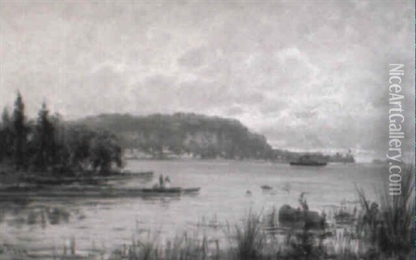 Boats Along The Coast Oil Painting - John Fery