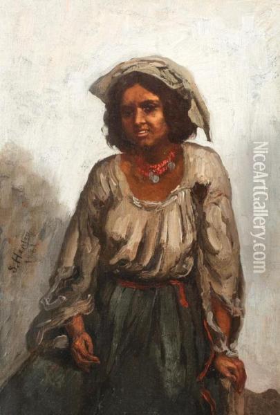 Portret De Tigancusa Oil Painting - Sava Hentia