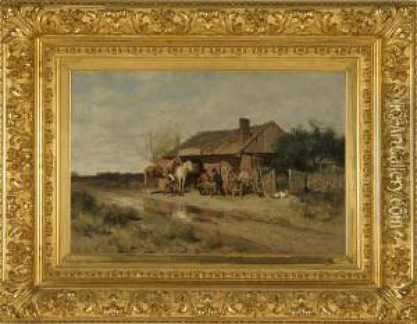 Blacksmith Shop Oil Painting - Alfred Wordsworth Thompson
