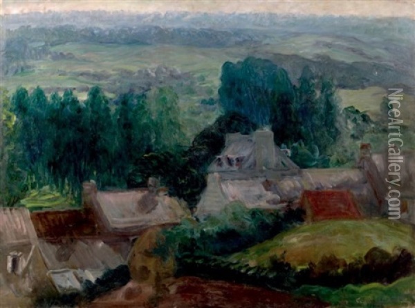 Le Village Oil Painting - Konstantin Kuznetsov