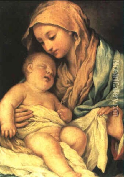 Madonna Mit Schlafendem Kind Oil Painting - Paolo de Matteis
