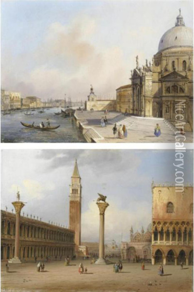 Piazzetta San Marco Oil Painting - Carlo Grubacs