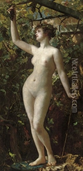 A Bacchante Oil Painting - Henrietta (Mrs. Ernest Normand) Rae