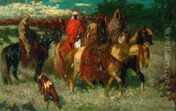 Orientalische Reiter Oil Painting - Otto Von Faber Du Faur