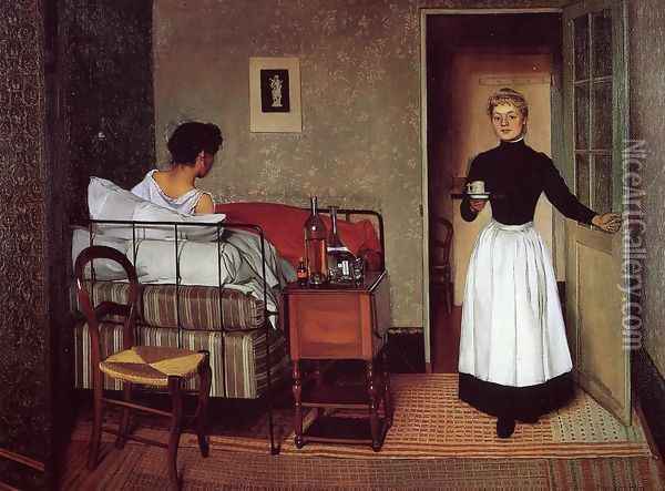 The Sick Girl Oil Painting - Felix Edouard Vallotton