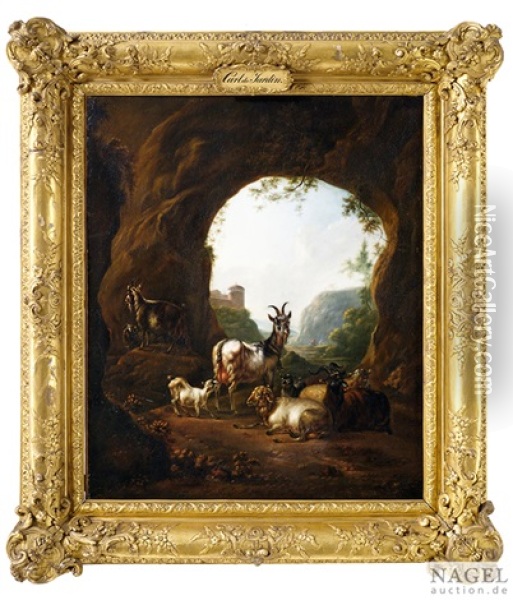 Ziegenherde In Einer Grotte Oil Painting - Jacob Philipp Hackert