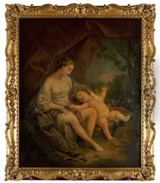 Venus Et L'amour Oil Painting - Francois Lemoyne