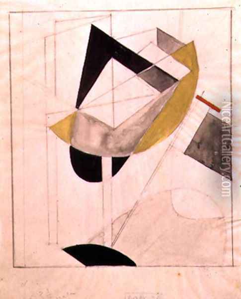 Proun 19, 1920 Oil Painting - Eliezer Markowich Lissitzky