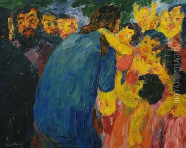 Christ and the Children Oil Painting - Emil Nolde