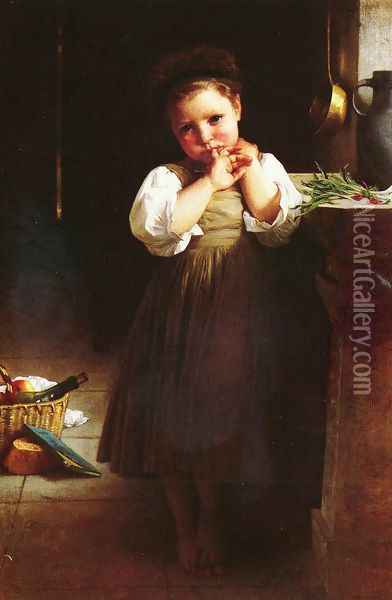 Petite boudeuse [The Little Sulk] Oil Painting - William-Adolphe Bouguereau