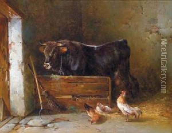 Nella Stalla Oil Painting - Edmund Mahlknecht