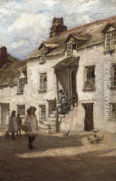 Llansalla, Polperro, Cornwall Oil Painting - E. Louise Bradbury