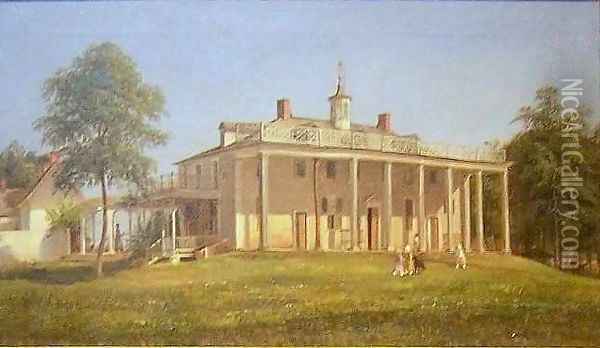 View of Mount Vernon Oil Painting - Ferdinand Richardt