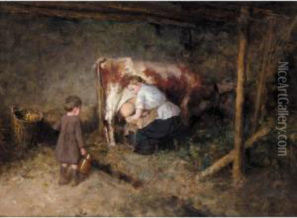 Milking Time Oil Painting - Robert McGregor