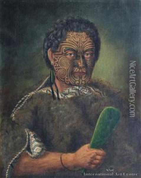 Te Pehi Kupe, Warrior Of The Ngati Toa Tribe Oil Painting - Sam Stuart