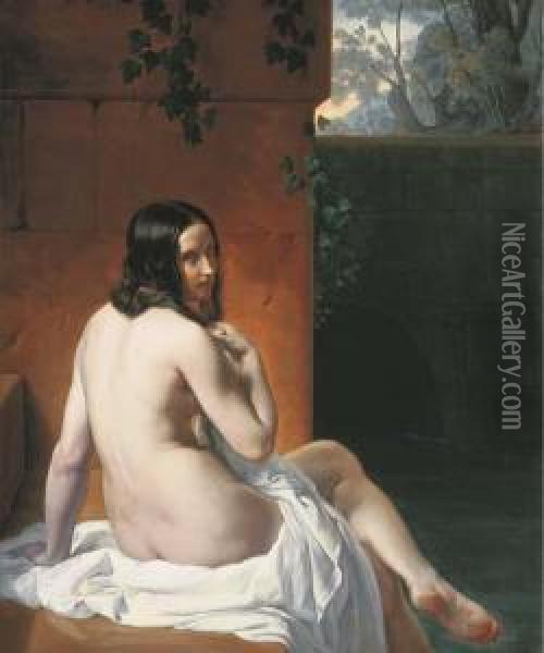 Suzanne Au Bain Oil Painting - Francesco Paolo Hayez