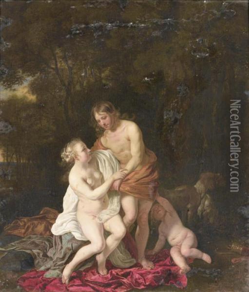 Venus Et Adonis Oil Painting - Jacob van Loo