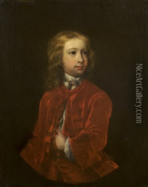Portrait Of A Young Boy, A Member Of The Gore Family Of Castle Gore, Co. Mayo And Newtown Gore, Co. Leitrim Oil Painting - Charles Jervas