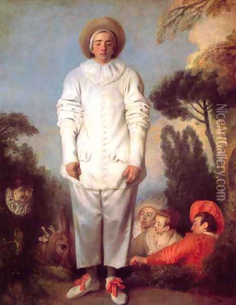 Pierrot (or Gilles) Oil Painting - Jean-Antoine Watteau