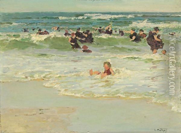 Child In Surf Oil Painting - Edward Henry Potthast