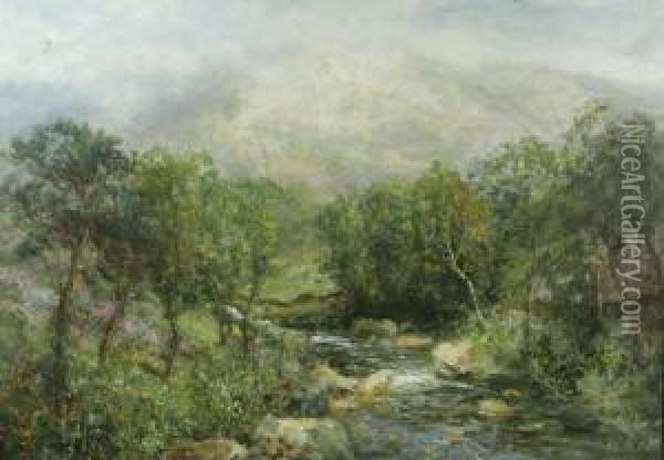 Woodland River Landscape Oil Painting - John Frederick Slater