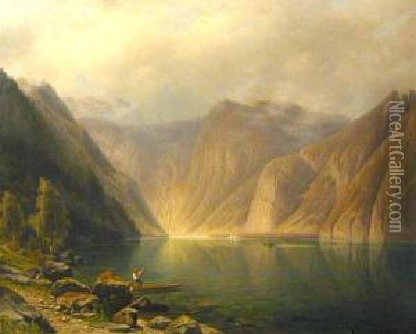 Gorskie Jezioro Oil Painting - Wilhelm Theodor Nocken