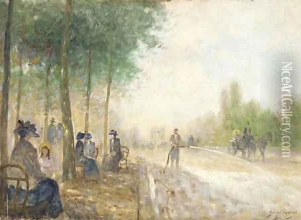 A Parisian boulevard Oil Painting - Georges Renouart