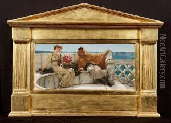Amo Te, Ama Me Oil Painting - Sir Lawrence Alma-Tadema