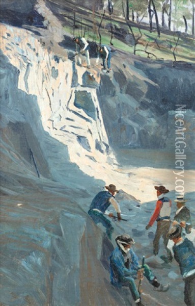 Carrara Oil Painting - George Sherwood Hunter