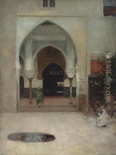 Study For At The Door Of The Seraglio Oil Painting - Arthur Melville