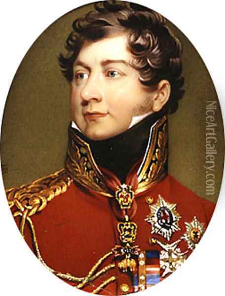 George IV (1762 1830) as Prince Regent after Lawrence 1816 Oil Painting - Henry Bone