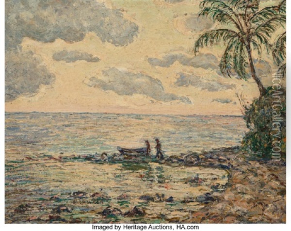 Boaters On Biscayne Bay Oil Painting - Ernest Lawson