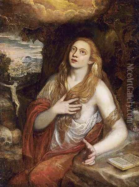 Penitent Magdalene Oil Painting - Domenico Tintoretto