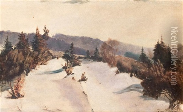 Zima W Gorach Oil Painting - Georg Wichmann