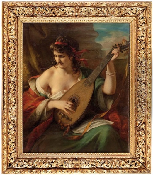 Madchen Mit Mandoline Oil Painting - Friedrich von Amerling