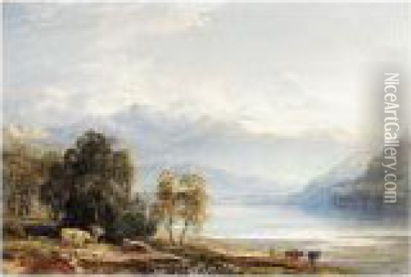 Loch Tay, Perthshire Oil Painting - Anthony Vandyke Copley Fielding