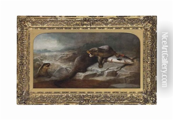 A Battle Of Wills Oil Painting - John Bucknell Russell