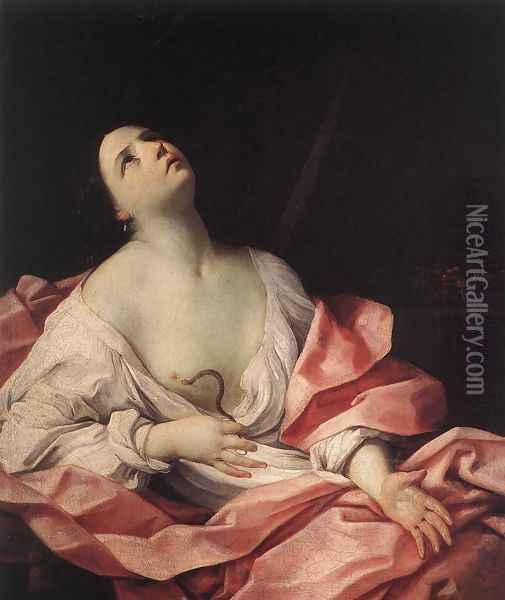 Cleopatra with the Asp c. 1630 Oil Painting - Guido Reni