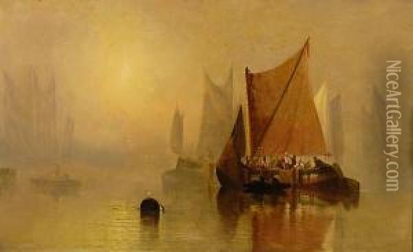 Morning On The Thames; And Morning On The Solent Oil Painting - St. Clair Augustin Mulholland