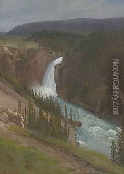 Upper Falls of the Yellowstone Oil Painting - Albert Bierstadt