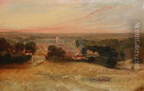View Of Richmond, Yorkshire Oil Painting - Thomas Thorpe
