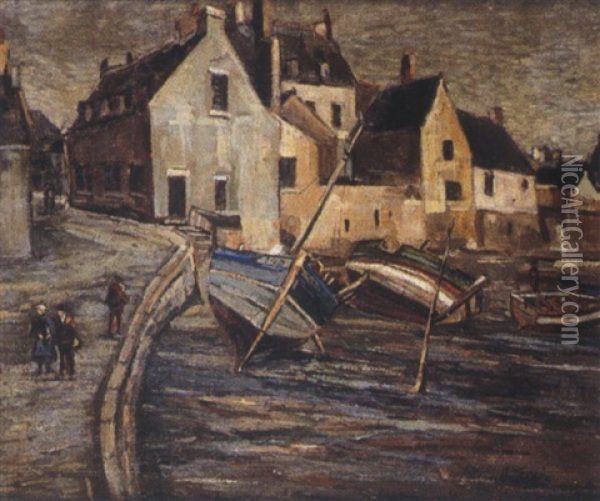 Le Port Oil Painting - Emile Rene Menard