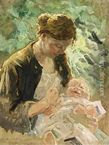 A Happy Mother Oil Painting - Evert Pieters