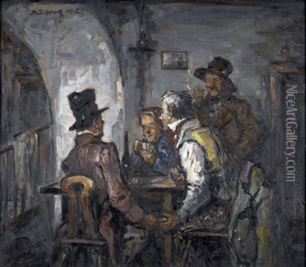 Die Falschspieler Oil Painting - Rudolf Robert Wolf