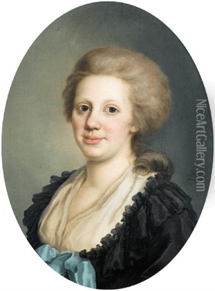 Portrait Of Mr. James Balfour (+ Portrait Of Mrs. Balfour; Pair) Oil Painting - Joseph Friedrich August Darbes