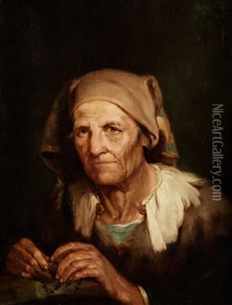 Bildnis Einer Alten Frau Oil Painting - Giuseppe Nogari